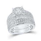 Eternal Love Diamond Wedding Ring Band Set - Top View