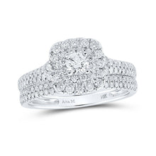 Load image into Gallery viewer, Eternal Brilliance 14kt White Gold Round Diamond Bridal Wedding Ring Band Set - Top View