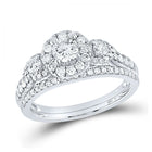 Eternal Love 1 Carat Round Diamond Wedding Ring Set in 14kt White Gold - Top View