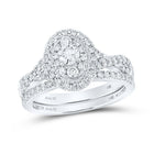 Eternal Love 1 Carat Round Diamond Bridal Wedding Ring Set - Top View