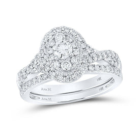 Eternal Love 1 Carat Round Diamond Bridal Wedding Ring Set - Top View