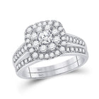 Eternal Love Diamond Wedding Ring Band Set - Top View
