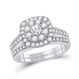 Eternal Love Diamond Wedding Ring Band Set - Top View