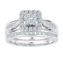 Load image into Gallery viewer, Eternal Love 14kt White Gold Diamond Bridal Wedding Ring Band Set - Top View