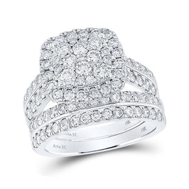 Eternal Love Diamond Wedding Ring Set - Top View
