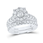 Eternal Love 14kt White Gold Diamond Bridal Wedding Ring Band Set - Top View