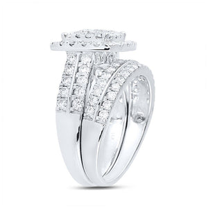 Wedding Collection | 14kt White Gold Round Diamond Bridal Wedding Ring Band Set 2 Cttw | Splendid Jewellery GND