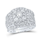 Radiant Love: 14kt White Gold Round Diamond Bridal Wedding Ring Band Set 3-3/4 Cttw - Top View