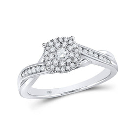 14kt White Gold Radiant Diamond Celebration Ring - Top View