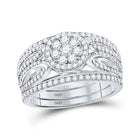 Captivating Cluster of Brilliance Wedding Ring Set - Top View