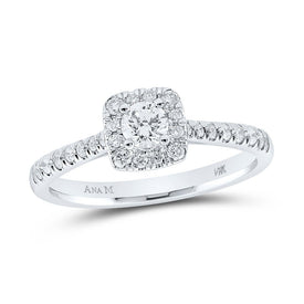 The Radiant Splendor 14kt White Gold Diamond Halo Bridal Wedding Engagement Ring - Top View