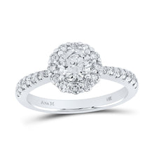 Load image into Gallery viewer, Eternal Sparkle 14kt White Gold Diamond Halo Bridal Wedding Ring - Top View