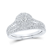 Load image into Gallery viewer, Eternal Blue Brilliance Wedding Ring Set - Top View