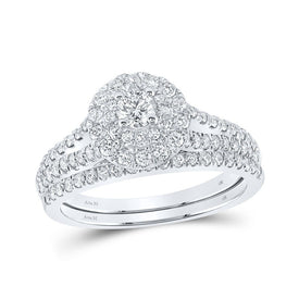 Eternal Blue Brilliance Wedding Ring Set - Top View