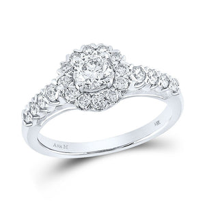 Wedding Collection | 14kt White Gold Round Diamond Solitaire Bridal Wedding Engagement Ring 1 Cttw | Splendid Jewellery GND