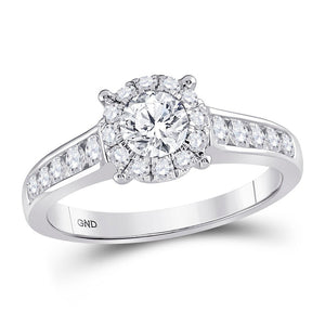 Wedding Collection | 14kt White Gold Round Diamond Solitaire Bridal Wedding Engagement Ring 1 Cttw | Splendid Jewellery GND