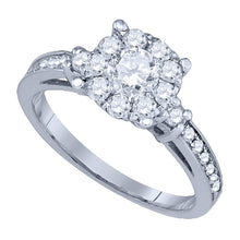 Load image into Gallery viewer, Radiant Love 14kt White Gold Diamond Solitaire Bridal Wedding Ring - Top View
