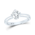 Radiant Love: 14kt White Gold Round Diamond Solitaire Bridal Wedding Engagement Ring - Top View