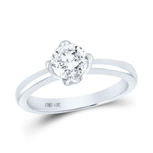 Load image into Gallery viewer, Radiant Love 14kt White Gold Diamond Solitaire Wedding Ring - Top View