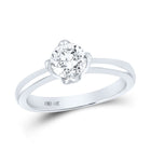 Radiant Love 14kt White Gold Diamond Solitaire Wedding Ring - Top View