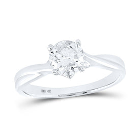 Eternal Radiance 14kt White Gold Diamond Solitaire Bridal Wedding Engagement Ring - Top View