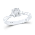 Timeless Splendor: 14kt White Gold Round Diamond Solitaire Bridal Wedding Engagement Ring 1 Cttw - Top View