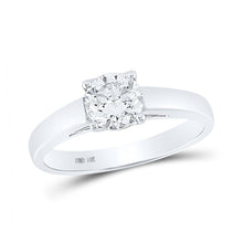 Load image into Gallery viewer, Timeless Beauty: 14kt White Gold Round Diamond Solitaire Bridal Wedding Engagement Ring 1 Cttw - Top View