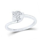 Radiant Love: 14kt White Gold Round Diamond Solitaire Bridal Wedding Engagement Ring - Top View