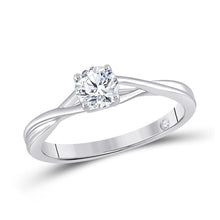 Load image into Gallery viewer, 14kt White Gold Eternal Love Diamond Solitaire Bridal Wedding Engagement Ring 1/2 Cttw - Top View
