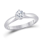 14kt White Gold Radiant Love Diamond Solitaire Bridal Wedding Engagement Ring 1/2 Cttw - Top View