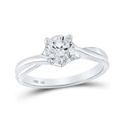14kt White Gold Radiant Love Diamond Solitaire Bridal Wedding Engagement Ring 1/2 Cttw - Top View