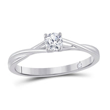Load image into Gallery viewer, 14kt White Gold Radiant Brilliance Diamond Solitaire Ring - Top View