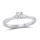 14kt White Gold Radiant Brilliance Diamond Solitaire Ring - Top View