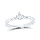 Radiant Love 14kt White Gold Diamond Solitaire Bridal Wedding Engagement Ring - Top View