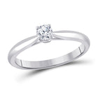 Eternal Brilliance 14kt White Gold Round Diamond Solitaire Bridal Wedding Engagement Ring - Top View
