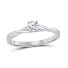 14kt White Gold Radiant Love Diamond Solitaire Bridal Wedding Engagement Ring - Top View