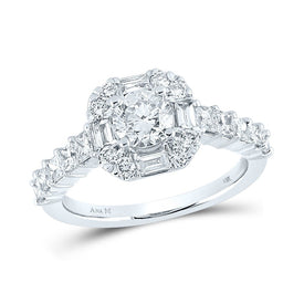 Eternal Love 14kt White Gold Diamond Solitaire Bridal Wedding Ring - Top View