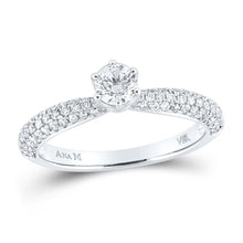 Load image into Gallery viewer, Dazzling Love: 14kt White Gold Round Diamond Solitaire Bridal Wedding Engagement Ring - Top View