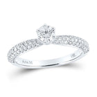 Dazzling Love: 14kt White Gold Round Diamond Solitaire Bridal Wedding Engagement Ring - Top View