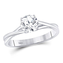 Load image into Gallery viewer, Eternal Love 14kt White Gold Round Diamond Solitaire Bridal Wedding Engagement Ring - Top View