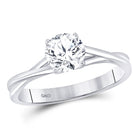 Eternal Love 14kt White Gold Round Diamond Solitaire Bridal Wedding Engagement Ring - Top View