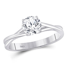 Load image into Gallery viewer, Eternal Love 14kt White Gold Round Diamond Solitaire Bridal Wedding Engagement Ring - Top View