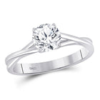 Eternal Love 14kt White Gold Round Diamond Solitaire Bridal Wedding Engagement Ring - Top View