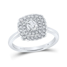 Load image into Gallery viewer, Radiant Love: 14kt White Gold Round Diamond Solitaire Bridal Wedding Engagement Ring 3/4 Cttw - Top View