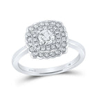 Radiant Love: 14kt White Gold Round Diamond Solitaire Bridal Wedding Engagement Ring 3/4 Cttw - Top View