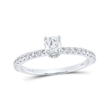 Load image into Gallery viewer, Timeless Beauty: 14kt White Gold Round Diamond Solitaire Bridal Wedding Engagement Ring 5/8 Cttw - Top View