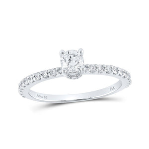 Wedding Collection | 14kt White Gold Round Diamond Solitaire Bridal Wedding Engagement Ring 5/8 Cttw | Splendid Jewellery GND