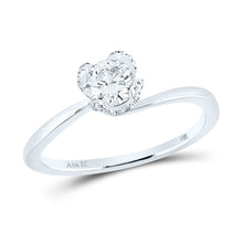 Load image into Gallery viewer, 14kt White Gold Timeless Brilliance Diamond Solitaire Bridal Wedding Engagement Ring - Top View