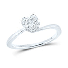 14kt White Gold Timeless Brilliance Diamond Solitaire Bridal Wedding Engagement Ring - Top View