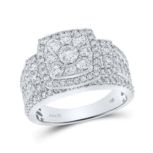 Load image into Gallery viewer, Eternal Brilliance: 14kt White Gold Square Diamond Wedding Ring - Top View